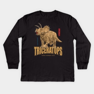 Triceratops Kids Long Sleeve T-Shirt